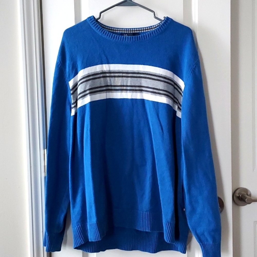 JA John Ashford long sleeve sweater blue white grey black xl